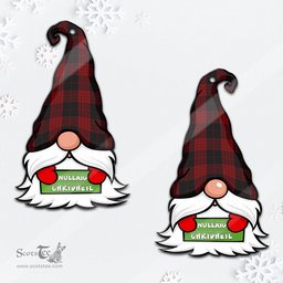 ScotsTee Shop Scottish Cameron Black and Red Clan Tartan Ornament Gnome Christmas Ornament with His Tartan Christmas Hat