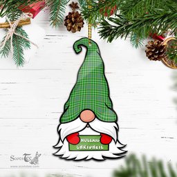 ScotsTee Shop Scottish Currie Clan Tartan Ornament Gnome Christmas Ornament with His Tartan Christmas Hat