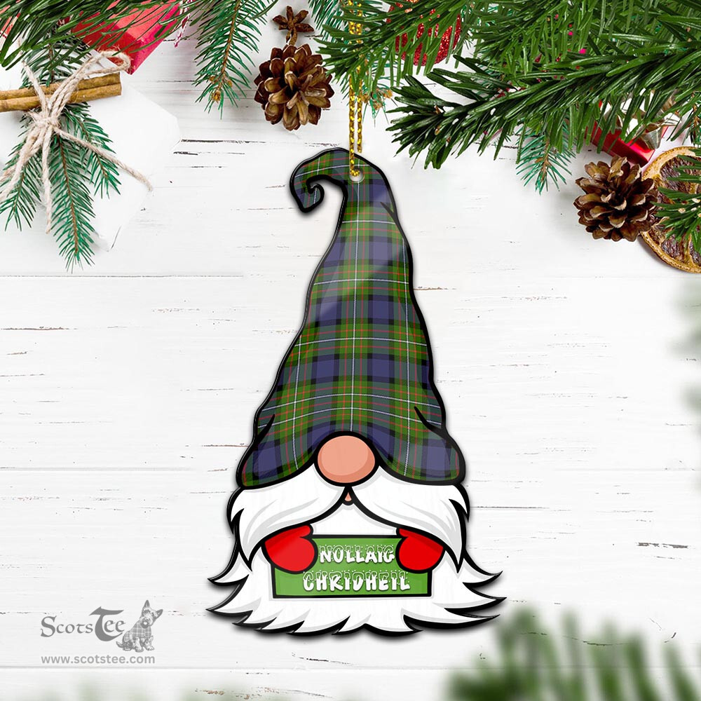ScotsTee Shop Scottish Ferguson Modern Clan Tartan Ornament Gnome Christmas Ornament with His Tartan Christmas Hat