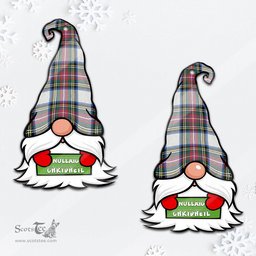 ScotsTee Shop Scottish Dennistoun Clan Tartan Ornament Gnome Christmas Ornament with His Tartan Christmas Hat