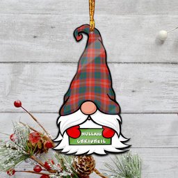 ScotsTee Shop Scottish Chisholm Ancient Clan Tartan Ornament Gnome Christmas Ornament with His Tartan Christmas Hat