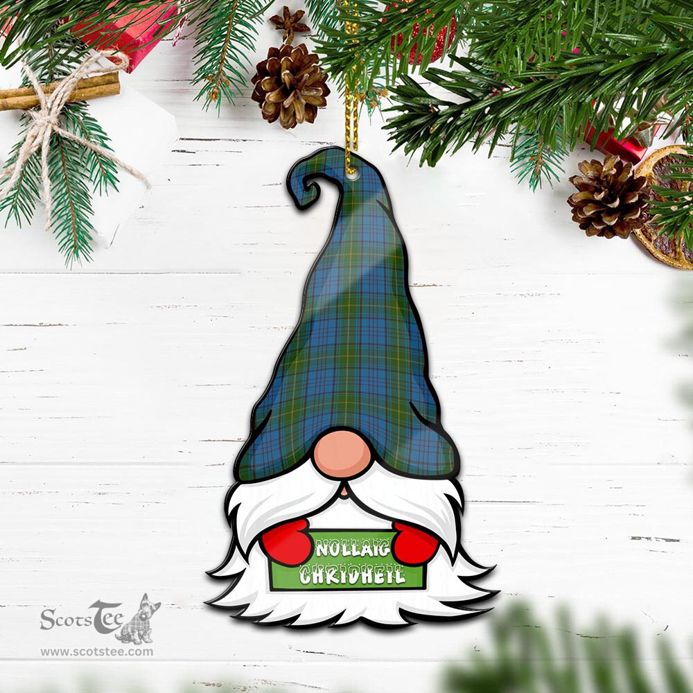 ScotsTee Shop Scottish Donegal County Ireland Clan Tartan Ornament Gnome Christmas Ornament with His Tartan Christmas Hat