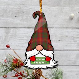 ScotsTee Shop Scottish Burns Clan Tartan Ornament Gnome Christmas Ornament with His Tartan Christmas Hat