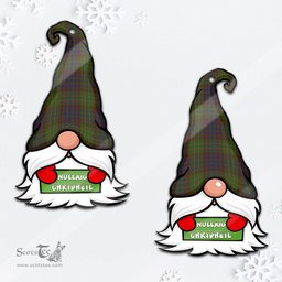 ScotsTee Shop Scottish Cunningham Hunting Modern Clan Tartan Ornament Gnome Christmas Ornament with His Tartan Christmas Hat