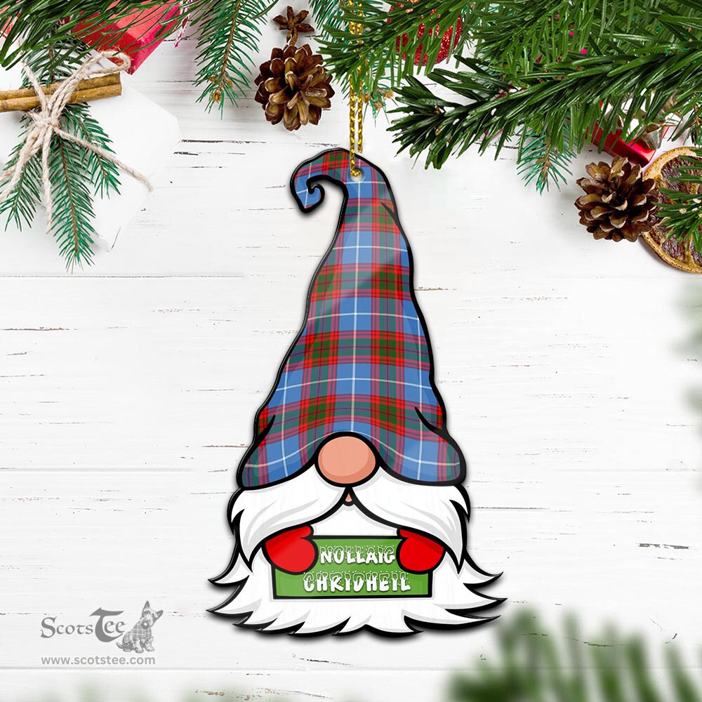 ScotsTee Shop Scottish Crichton Clan Tartan Ornament Gnome Christmas Ornament with His Tartan Christmas Hat