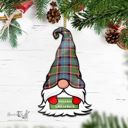 ScotsTee Shop Scottish Glass Clan Tartan Ornament Gnome Christmas Ornament with His Tartan Christmas Hat