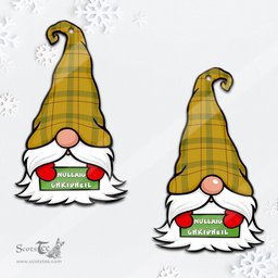 ScotsTee Shop Scottish Houston Clan Tartan Ornament Gnome Christmas Ornament with His Tartan Christmas Hat