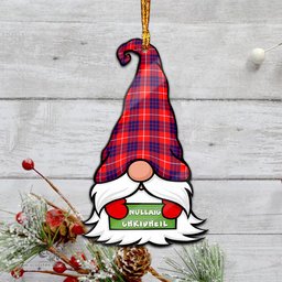 ScotsTee Shop Scottish Hamilton Modern Clan Tartan Ornament Gnome Christmas Ornament with His Tartan Christmas Hat