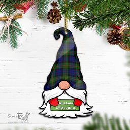 ScotsTee Shop Scottish Gunn Modern Clan Tartan Ornament Gnome Christmas Ornament with His Tartan Christmas Hat