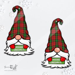 ScotsTee Shop Scottish Kerr Clan Tartan Ornament Gnome Christmas Ornament with His Tartan Christmas Hat