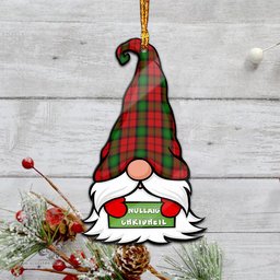 ScotsTee Shop Scottish Kerr Clan Tartan Ornament Gnome Christmas Ornament with His Tartan Christmas Hat