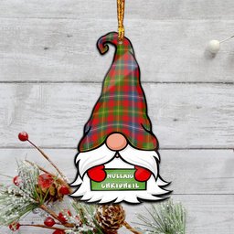 ScotsTee Shop Scottish Forrester Modern Clan Tartan Ornament Gnome Christmas Ornament with His Tartan Christmas Hat