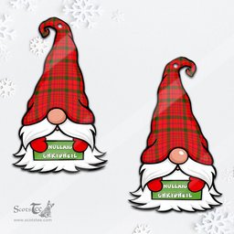 ScotsTee Shop Scottish MacDonell of Keppoch Modern Clan Tartan Ornament Gnome Christmas Ornament with His Tartan Christmas Hat