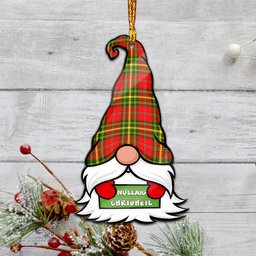 ScotsTee Shop Scottish Leask Modern Clan Tartan Ornament Gnome Christmas Ornament with His Tartan Christmas Hat