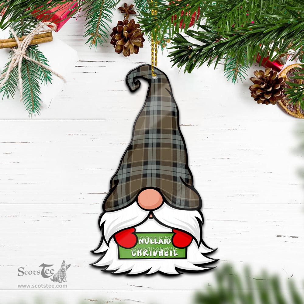 ScotsTee Shop Scottish Graham of Menteith Weathered Clan Tartan Ornament Gnome Christmas Ornament with His Tartan Christmas Hat