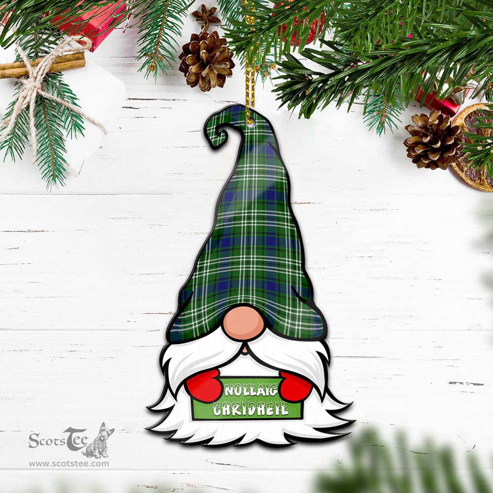 ScotsTee Shop Scottish Haliburton Clan Tartan Ornament Gnome Christmas Ornament with His Tartan Christmas Hat