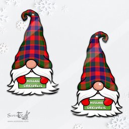 ScotsTee Shop Scottish Gow of Skeoch Clan Tartan Ornament Gnome Christmas Ornament with His Tartan Christmas Hat