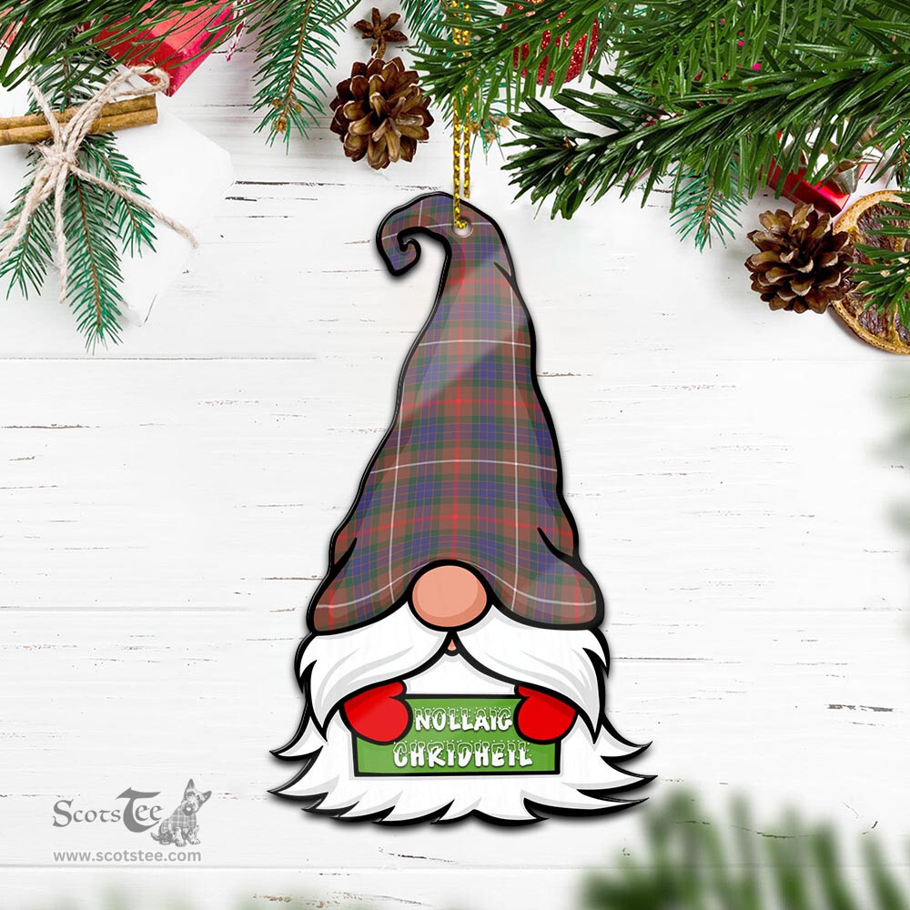 ScotsTee Shop Scottish Fraser Hunting Modern Clan Tartan Ornament Gnome Christmas Ornament with His Tartan Christmas Hat