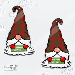 ScotsTee Shop Scottish Kyle Green Clan Tartan Ornament Gnome Christmas Ornament with His Tartan Christmas Hat