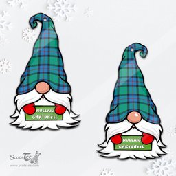 ScotsTee Shop Scottish Flower Of Scotland Clan Tartan Ornament Gnome Christmas Ornament with His Tartan Christmas Hat
