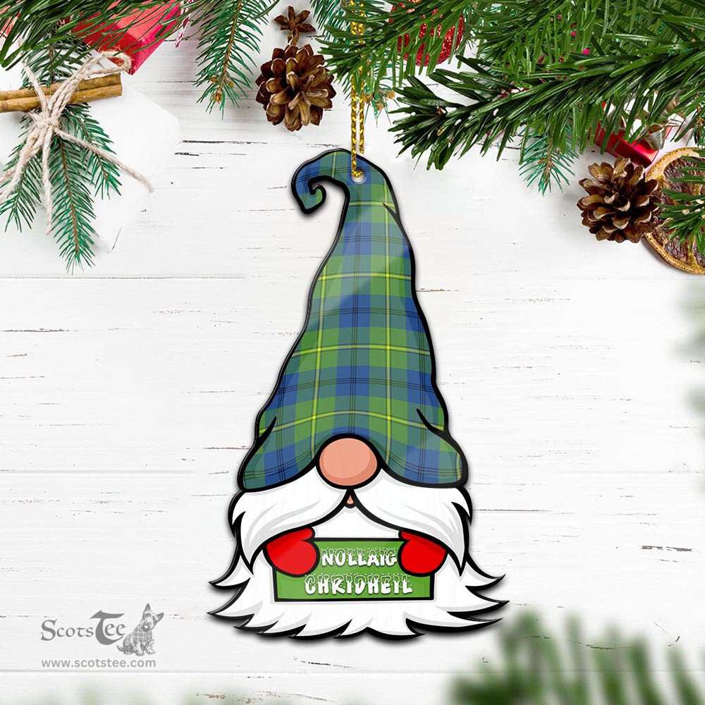ScotsTee Shop Scottish Johnstone Ancient Clan Tartan Ornament Gnome Christmas Ornament with His Tartan Christmas Hat