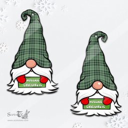 ScotsTee Shop Scottish MacDonald Lord of the Isles Hunting Clan Tartan Ornament Gnome Christmas Ornament with His Tartan Christmas Hat