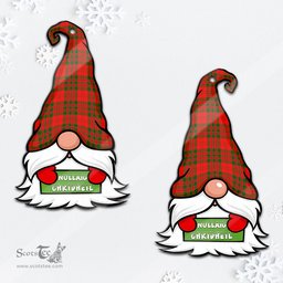 ScotsTee Shop Scottish Livingstone Modern Clan Tartan Ornament Gnome Christmas Ornament with His Tartan Christmas Hat