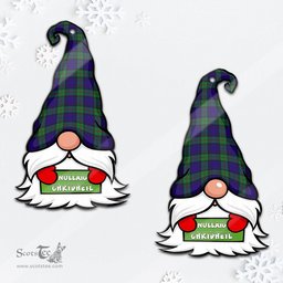 ScotsTee Shop Scottish MacKinlay Modern Clan Tartan Ornament Gnome Christmas Ornament with His Tartan Christmas Hat