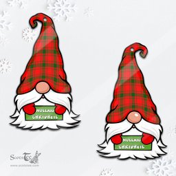 ScotsTee Shop Scottish MacQuarrie Modern Clan Tartan Ornament Gnome Christmas Ornament with His Tartan Christmas Hat