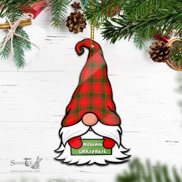 ScotsTee Shop Scottish MacQuarrie Modern Clan Tartan Ornament Gnome Christmas Ornament with His Tartan Christmas Hat