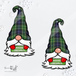 ScotsTee Shop Scottish McKellar Clan Tartan Ornament Gnome Christmas Ornament with His Tartan Christmas Hat