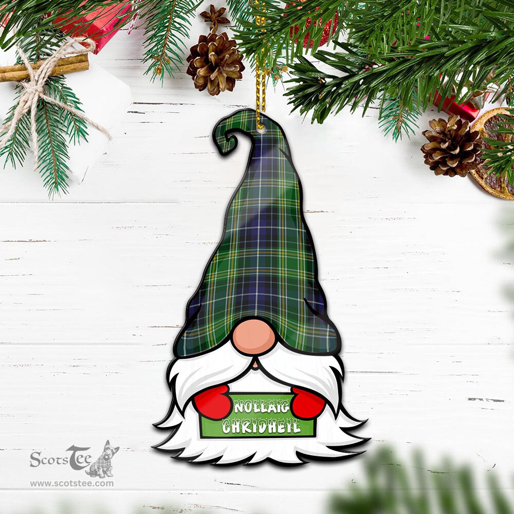 ScotsTee Shop Scottish McKellar Clan Tartan Ornament Gnome Christmas Ornament with His Tartan Christmas Hat