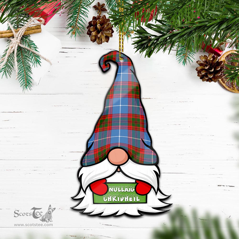 ScotsTee Shop Scottish Pennycook Clan Tartan Ornament Gnome Christmas Ornament with His Tartan Christmas Hat