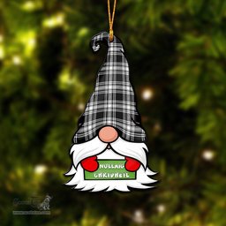 ScotsTee Shop Scottish Menzies Black and White Clan Tartan Ornament Gnome Christmas Ornament with His Tartan Christmas Hat