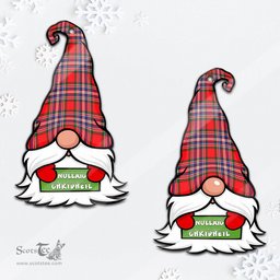 ScotsTee Shop Scottish MacFarlane Modern Clan Tartan Ornament Gnome Christmas Ornament with His Tartan Christmas Hat