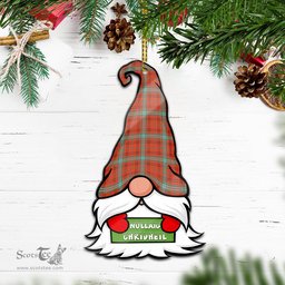 ScotsTee Shop Scottish Morrison Red Ancient Clan Tartan Ornament Gnome Christmas Ornament with His Tartan Christmas Hat
