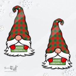 ScotsTee Shop Scottish Moncrieff Modern Clan Tartan Ornament Gnome Christmas Ornament with His Tartan Christmas Hat