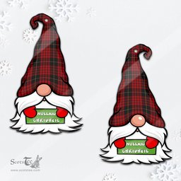 ScotsTee Shop Scottish MacQueen Clan Tartan Ornament Gnome Christmas Ornament with His Tartan Christmas Hat