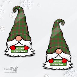 ScotsTee Shop Scottish MacKinnon Hunting Modern Clan Tartan Ornament Gnome Christmas Ornament with His Tartan Christmas Hat