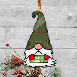 ScotsTee Shop Scottish MacKinnon Hunting Modern Clan Tartan Ornament Gnome Christmas Ornament with His Tartan Christmas Hat
