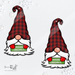 ScotsTee Shop Scottish MacLeod Black and Red Clan Tartan Ornament Gnome Christmas Ornament with His Tartan Christmas Hat