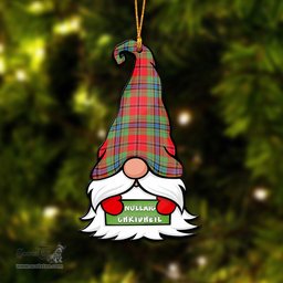ScotsTee Shop Scottish MacLean of Duart Modern Clan Tartan Ornament Gnome Christmas Ornament with His Tartan Christmas Hat