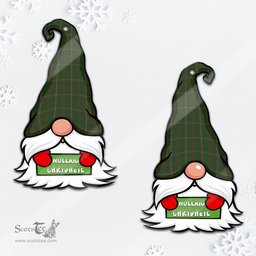 ScotsTee Shop Scottish MacKinnon Hunting Clan Tartan Ornament Gnome Christmas Ornament with His Tartan Christmas Hat