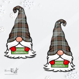 ScotsTee Shop Scottish MacLeod of Harris Weathered Clan Tartan Ornament Gnome Christmas Ornament with His Tartan Christmas Hat