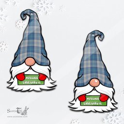 ScotsTee Shop Scottish Menzies Dress Blue and White Clan Tartan Ornament Gnome Christmas Ornament with His Tartan Christmas Hat