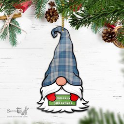 ScotsTee Shop Scottish Menzies Dress Blue and White Clan Tartan Ornament Gnome Christmas Ornament with His Tartan Christmas Hat