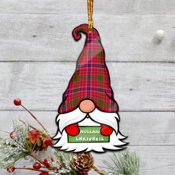 ScotsTee Shop Scottish MacRow Clan Tartan Ornament Gnome Christmas Ornament with His Tartan Christmas Hat