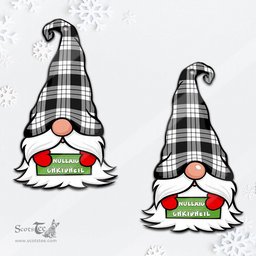ScotsTee Shop Scottish MacFarlane Black White Clan Tartan Ornament Gnome Christmas Ornament with His Tartan Christmas Hat