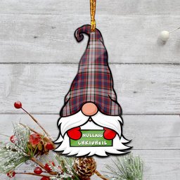 ScotsTee Shop Scottish MacFarlane Dress Clan Tartan Ornament Gnome Christmas Ornament with His Tartan Christmas Hat