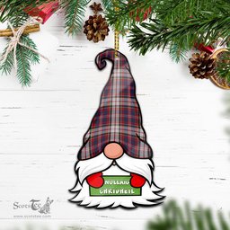 ScotsTee Shop Scottish MacFarlane Dress Clan Tartan Ornament Gnome Christmas Ornament with His Tartan Christmas Hat